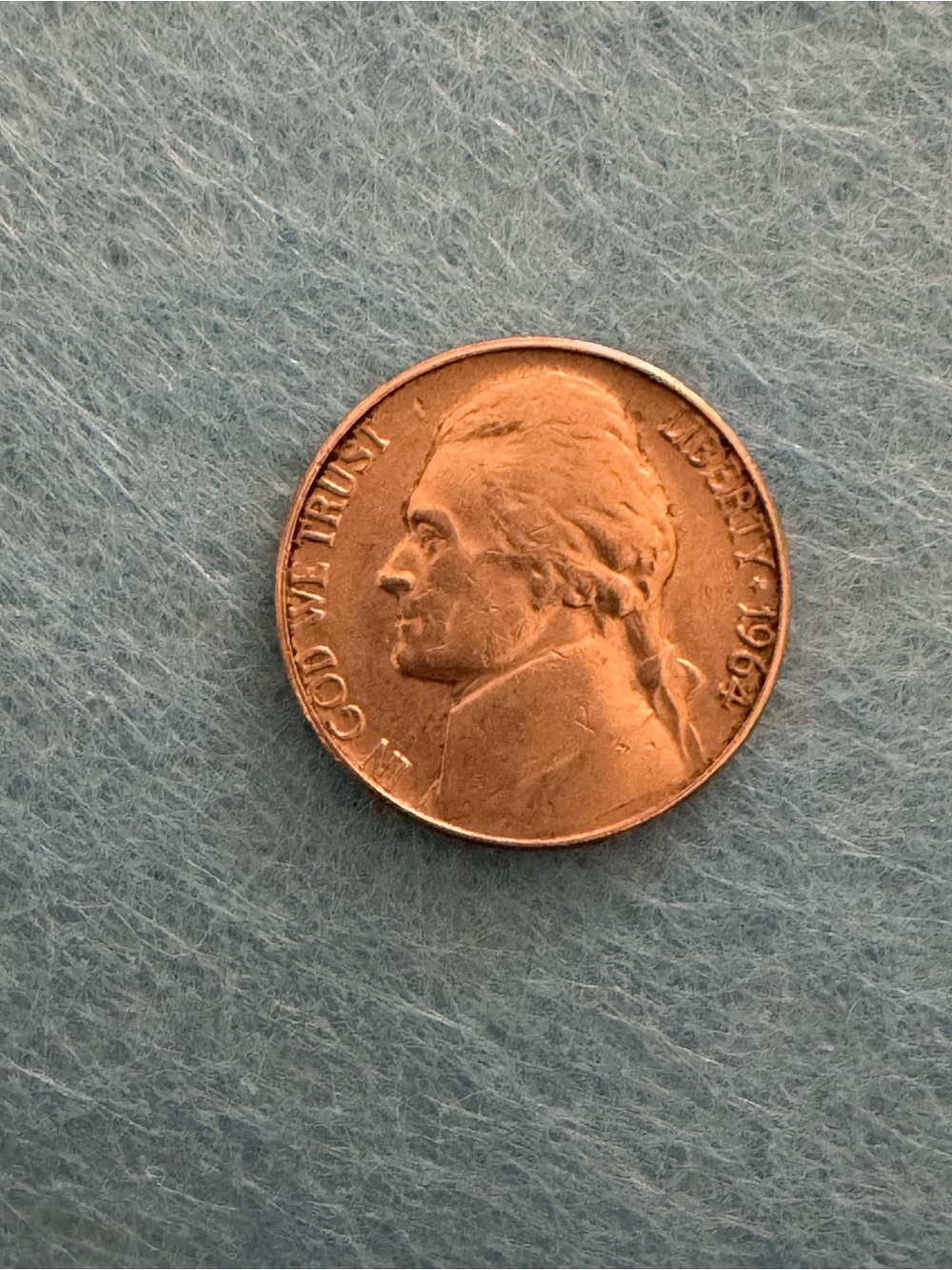 1964 Jefferson Nickel - Silver Tone Coin